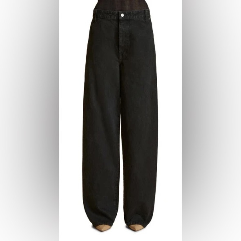 KHAITE Black Wide Leg Pants